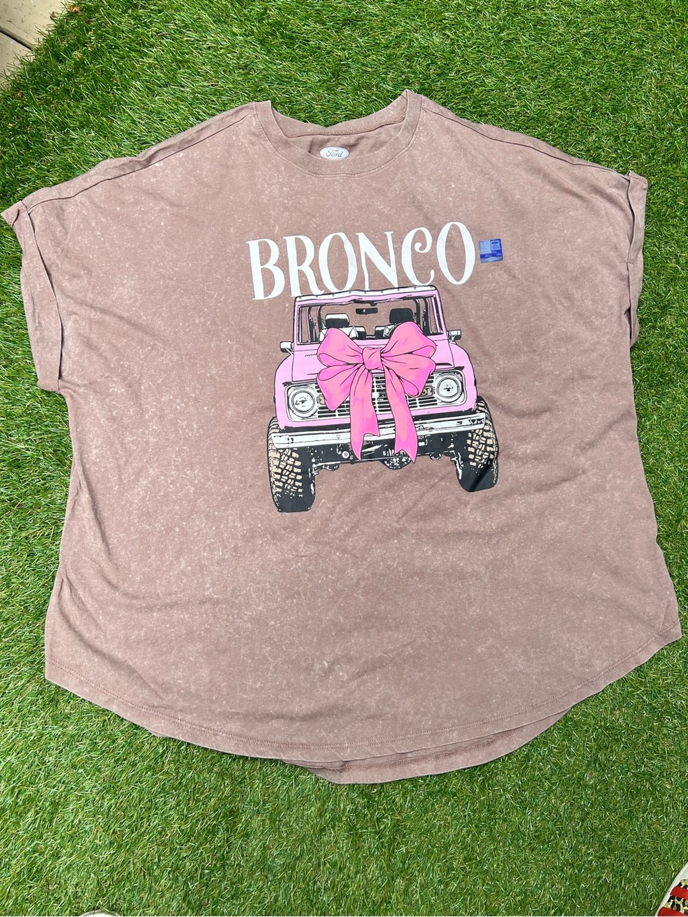 FORD BRONCO JEEP PINK BOW SHIRT 1X